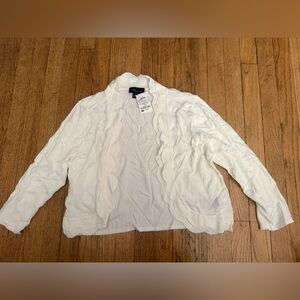 White Scalloped Long Sleeve Top